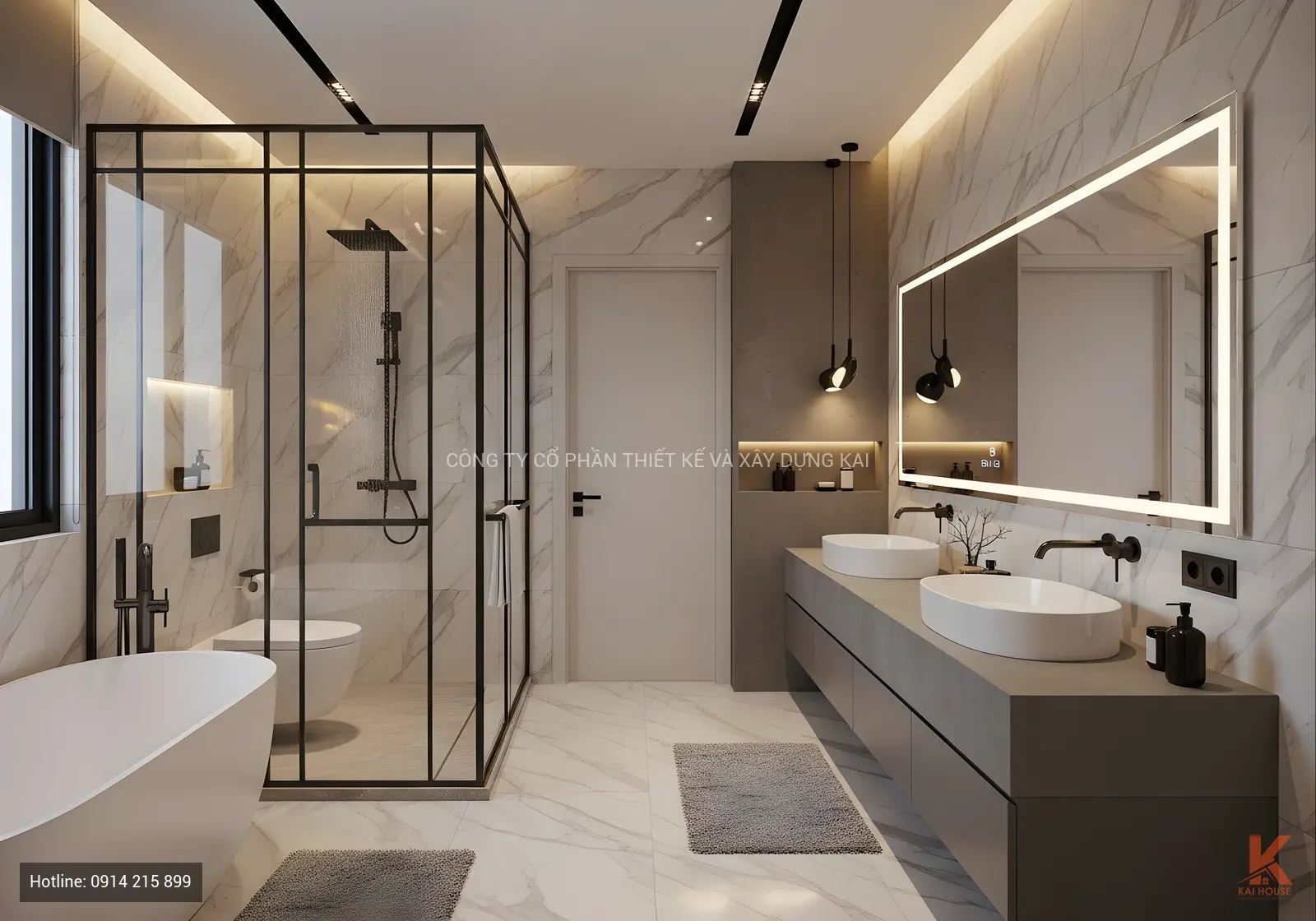 Kh&ocirc;ng gian ph&ograve;ng tắm