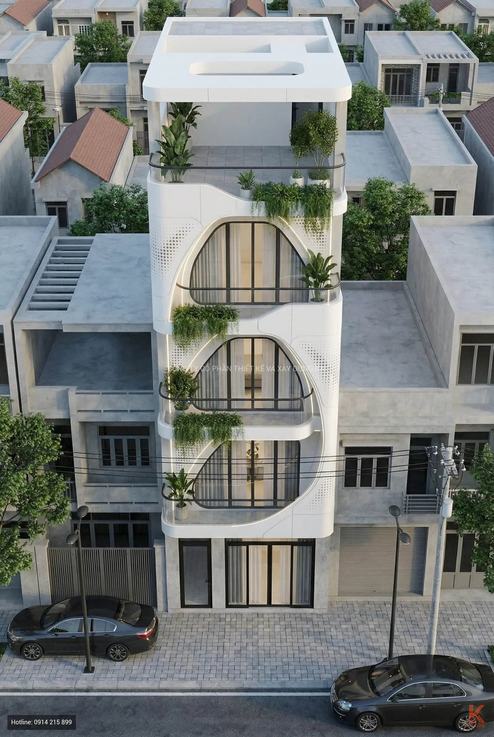 Căn hộ hiện đại 5 tầng với kh&ocirc;ng gian mở sang trọng