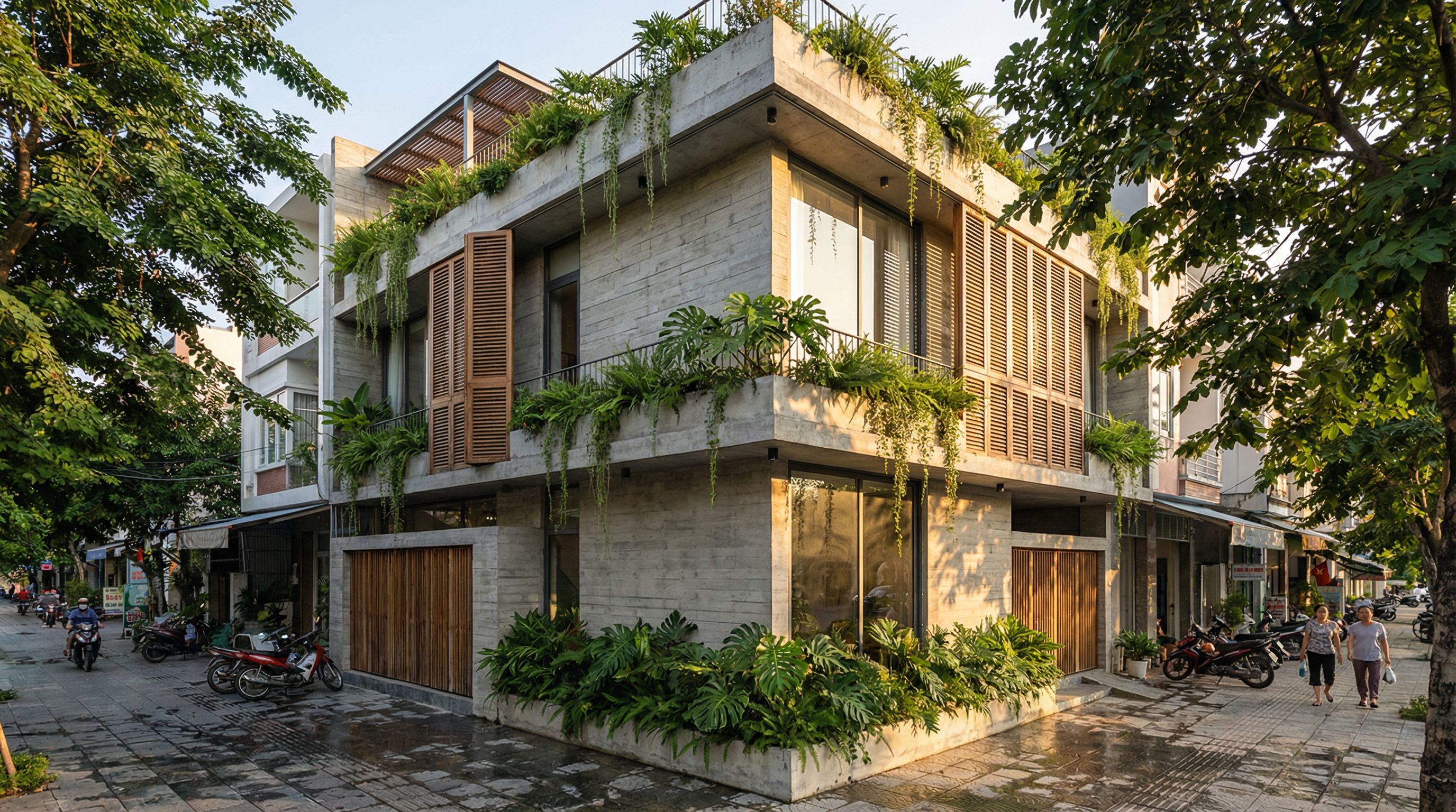 Mẫu Thiết Kế Nhà Phố 3 Mặt Tiền 5x20m - The Zen Oasis (Đà Nẵng)